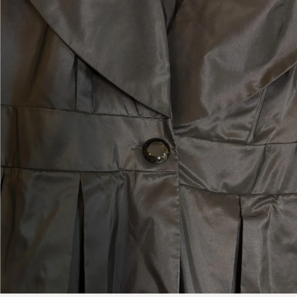 Rare Y2K VTG Black Puff Balloon Sleeve Opera Coat Trench Gothic Victorian 10 - Picture 3 of 6